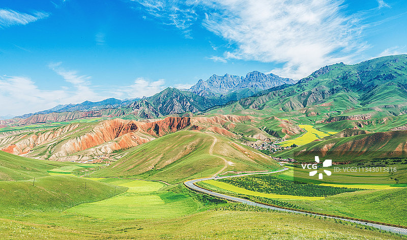 中国青海省祁连县卓尔山夏季风光图片素材