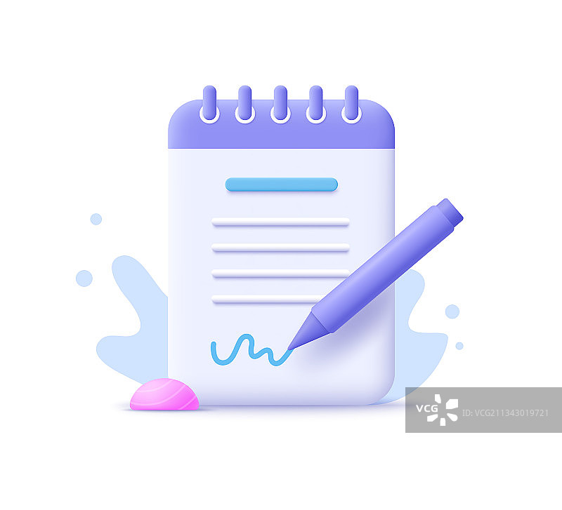 文案写作图标文档概念3D图片素材