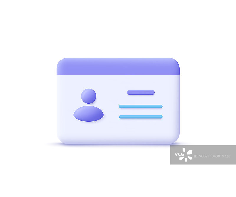 司机驾驶证ID卡塑料卡徽章图标3D图片素材