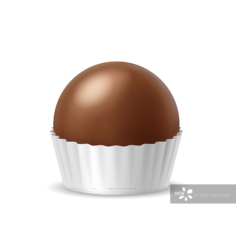 纸质包装的逼真牛奶巧克力糖果图片素材