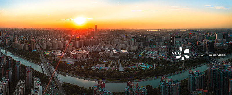 河南郑州城市风光航拍鸟瞰全景图图片素材