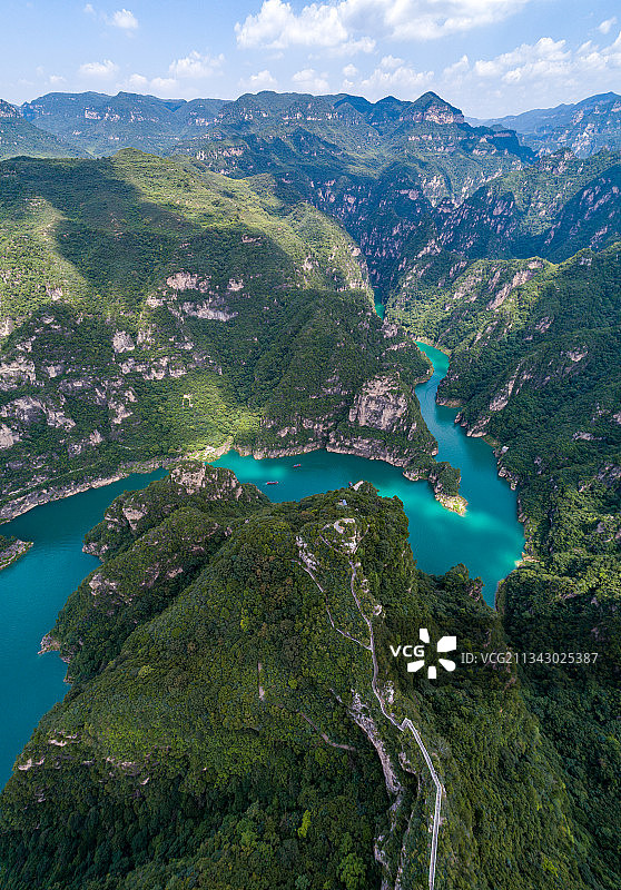 中国河南焦作峰林峡风景区航拍视角图片素材