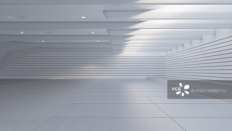 三维渲染的未来感室内空间汽车广告背景图图片素材