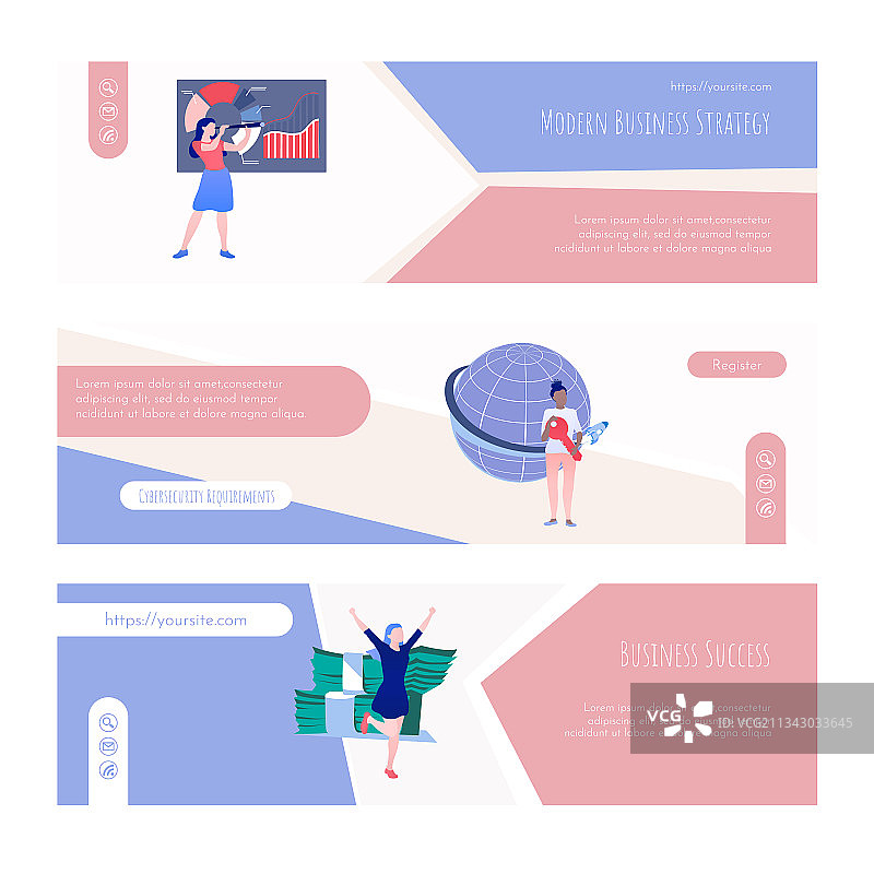 现代商业战略着陆页模板图片素材