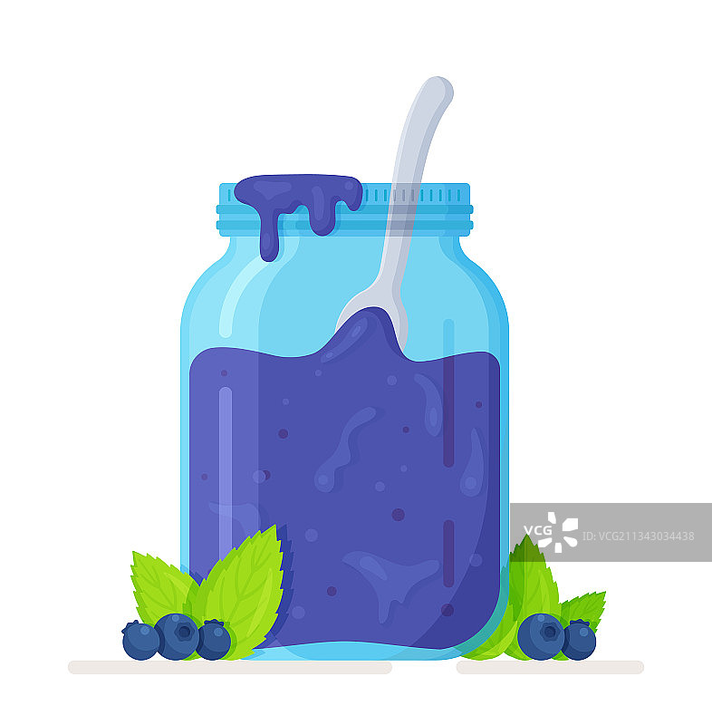 罐装蓝莓酱图片素材