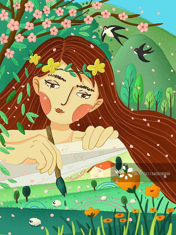 场景春姑娘图片素材