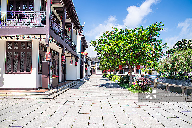中国广州南沙水乡一条街街道风光图片素材
