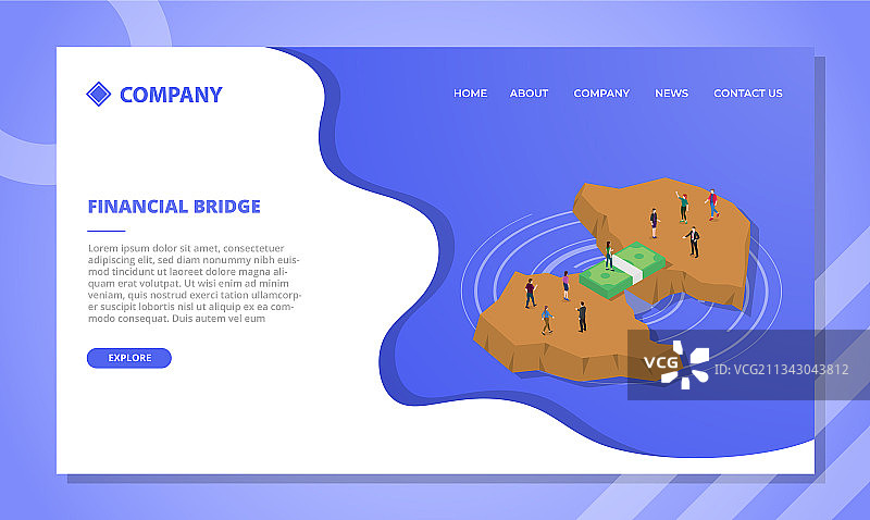 用于网站模板的金融桥梁概念图片素材
