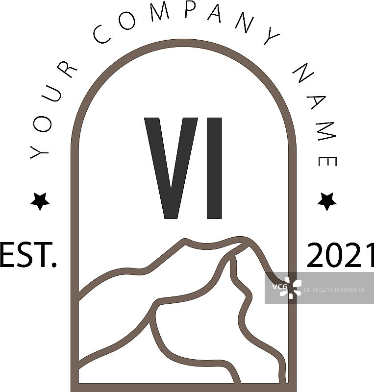 字母VI山峰冒险创意标志图片素材