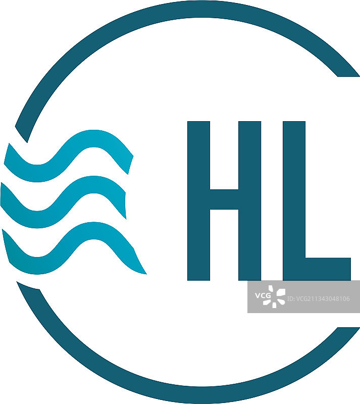 首字母HL水创意Logo设计图片素材