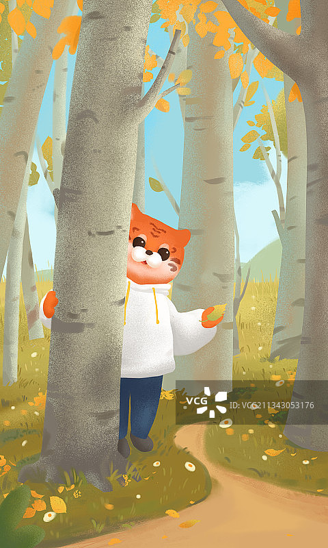 虎年节气插画图片素材