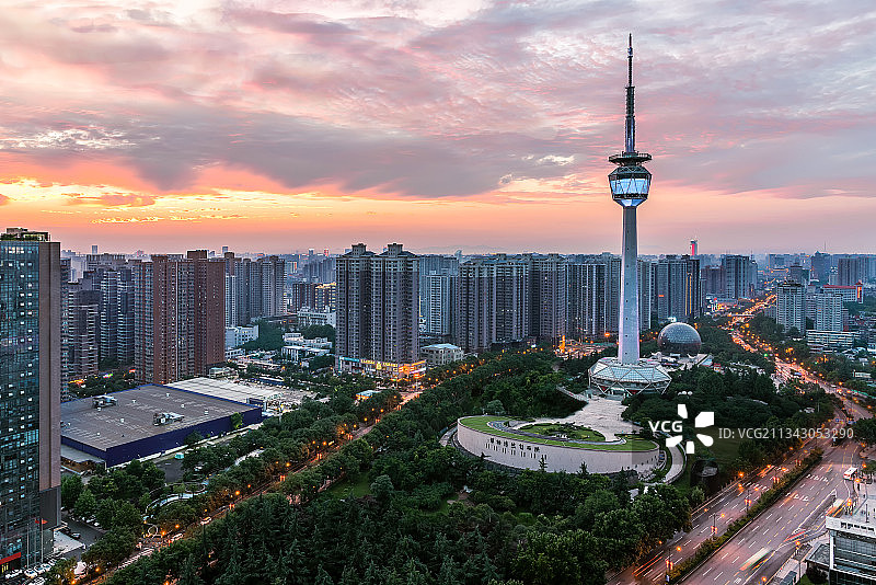 陕西西安电视塔夜景图片素材
