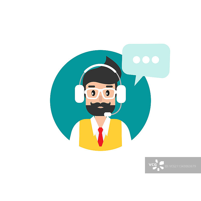带耳机或耳麦的教师或辅导员图片素材
