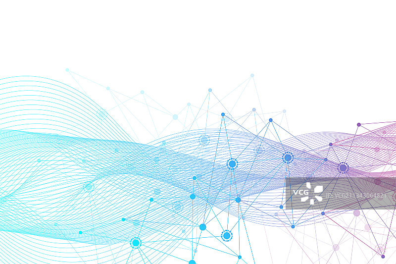 几何抽象背景与连接线图片素材
