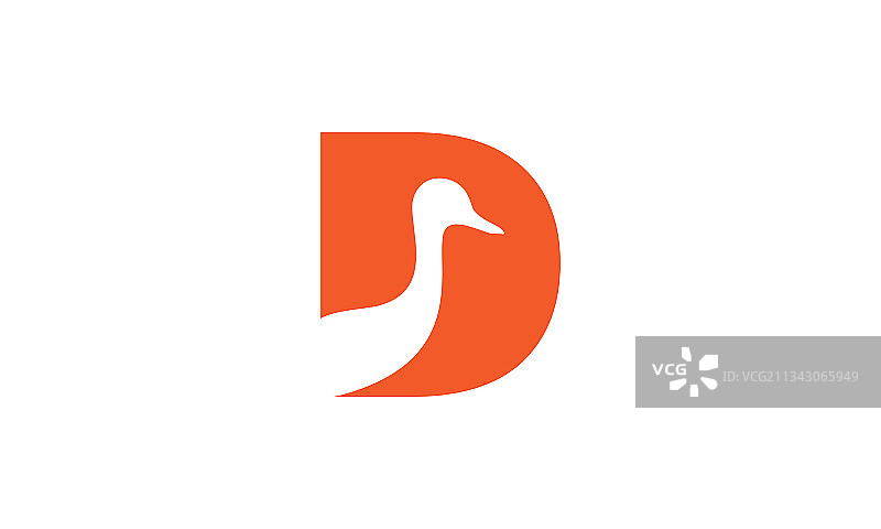 字母D鸭子标志图标设计图片素材