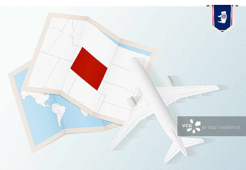 飞机鸟瞰怀俄明州地图之旅图片素材