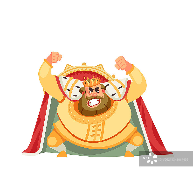 在王座前怒吼的国王角色图片素材