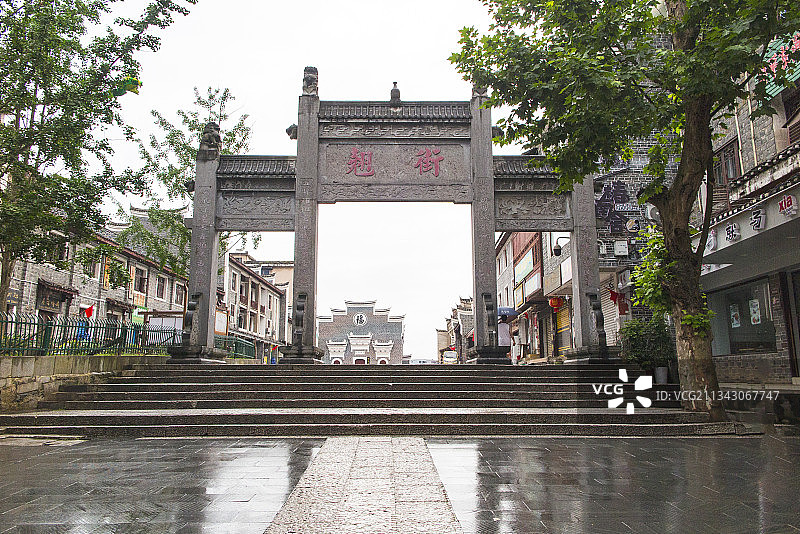 中国贵州黔东南黎平县翘街、黎平县历史建筑、黎平会议会址图片素材