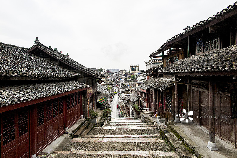 中国贵州黔东南黎平县翘街、黎平县历史建筑、黎平会议会址图片素材