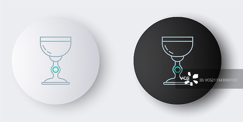 灰色背景上的犹太圣爵线条图标图片素材