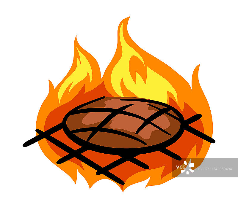 白色背景上的烤肉图片素材