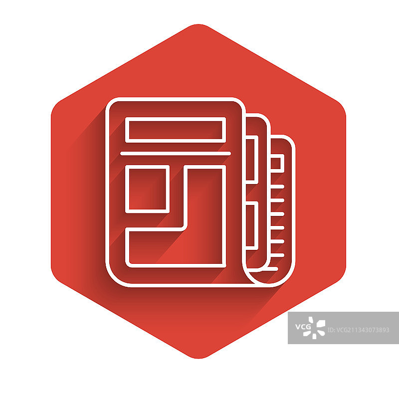 白色线条股票市场新闻图标图片素材