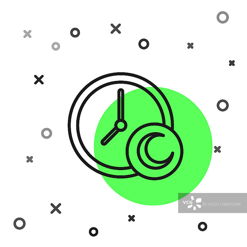 黑色线条睡眠时间图标图片素材