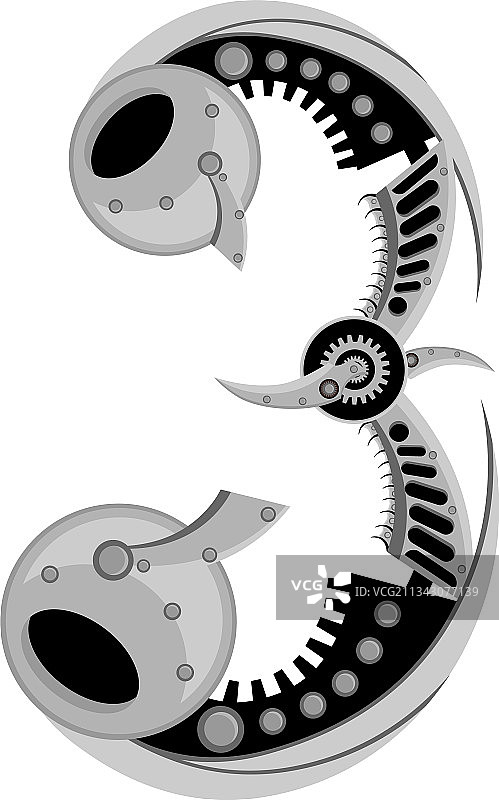 金属风格数字3图片素材