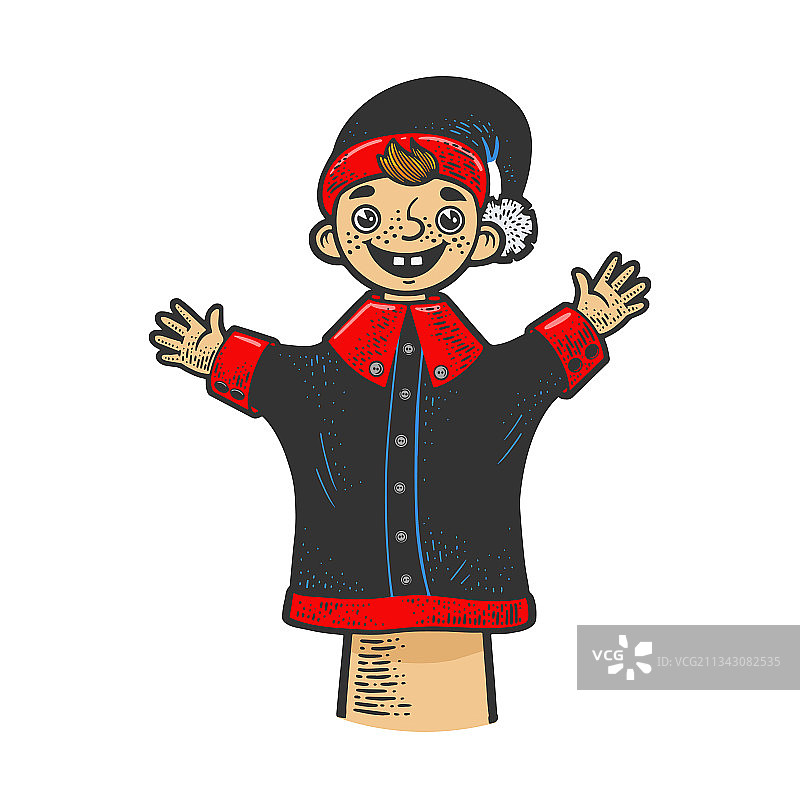 木偶戏人手部线条艺术草图图片素材