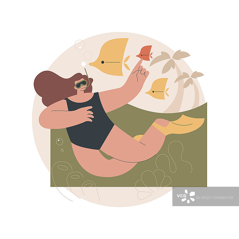 浮潜抽象概念图片素材