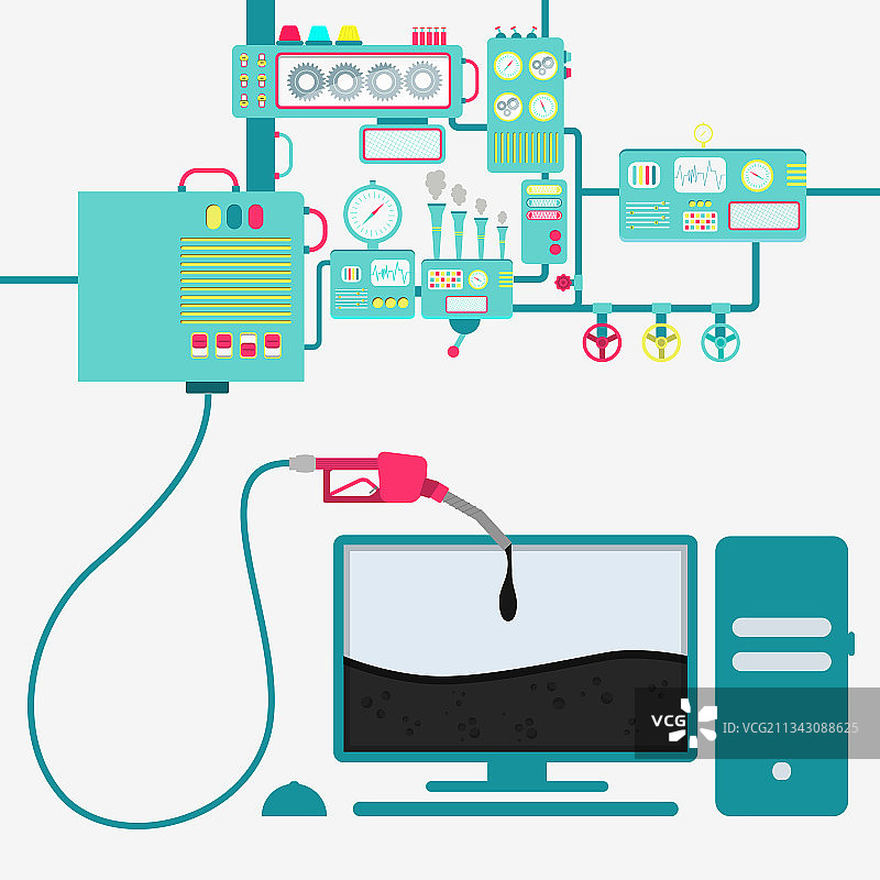 电脑与石油生产图片素材