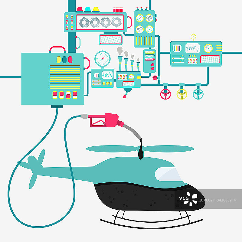 直升机和石油生产图片素材