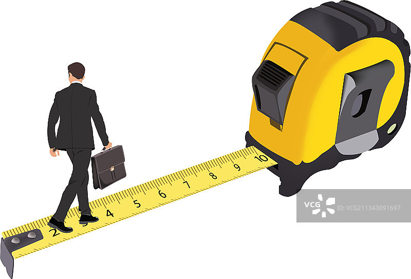 带平衡人员的卷尺图片素材