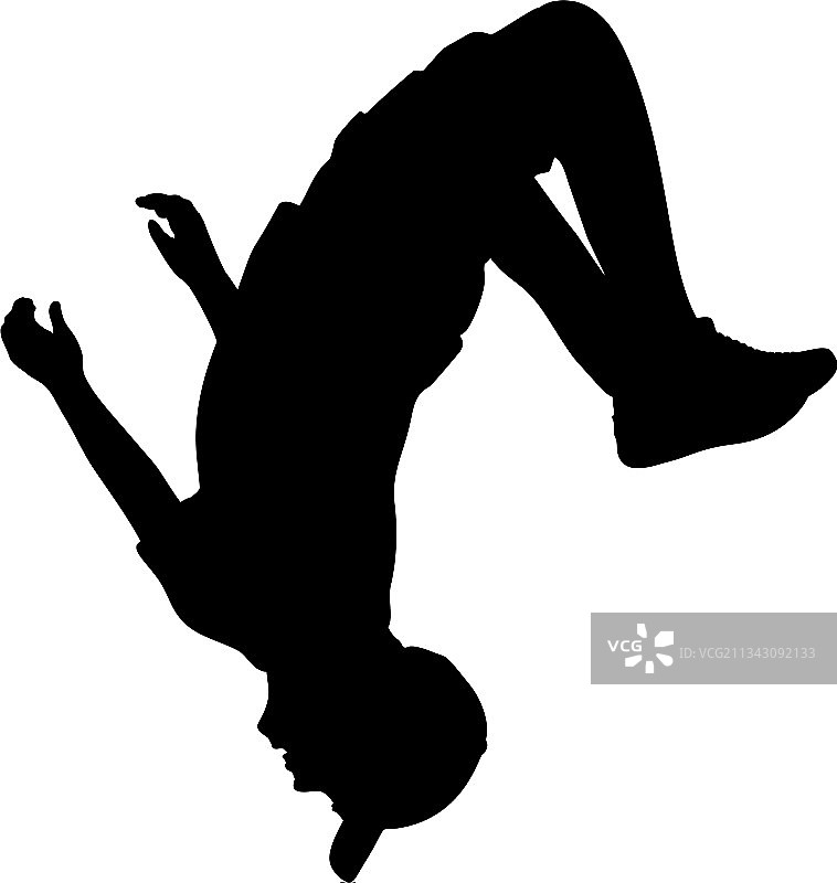 青少年跳跃翻转剪影图片素材