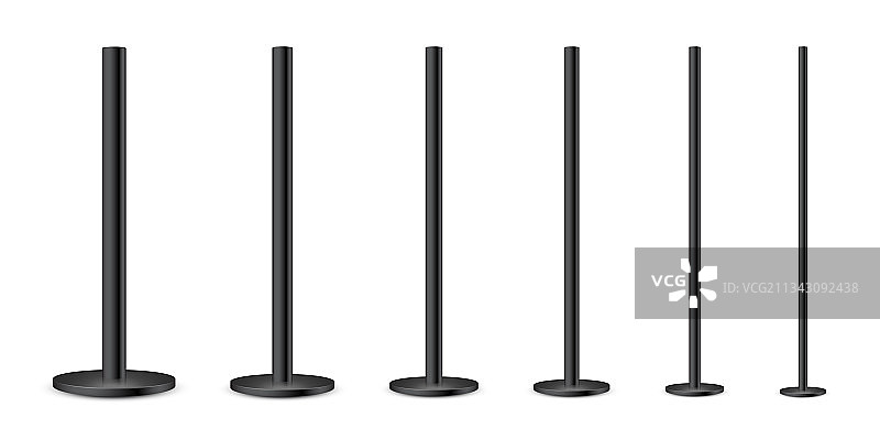 白色背景上的金属杆合集图片素材