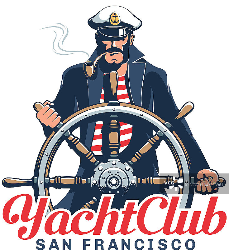 游艇俱乐部船长徽章图片素材