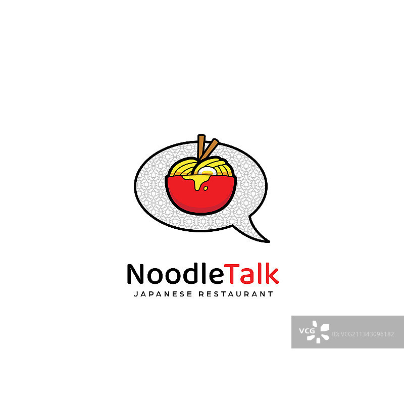 红色碗中的拉面标志图片素材