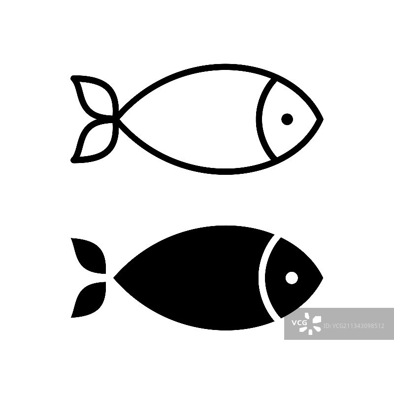 白色背景上的鱼图标图片素材