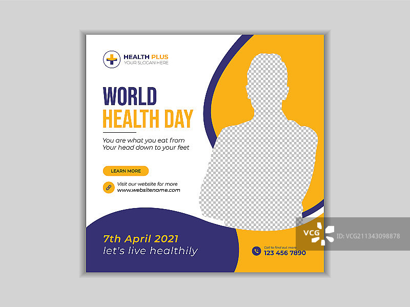 世界健康日社交媒体帖子模板图片素材