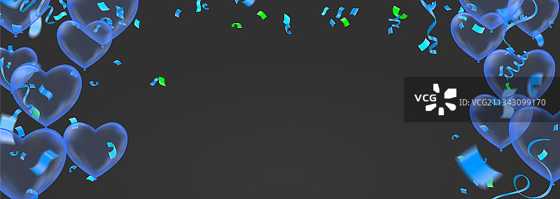 彩色纸屑和气球格子背景图片素材