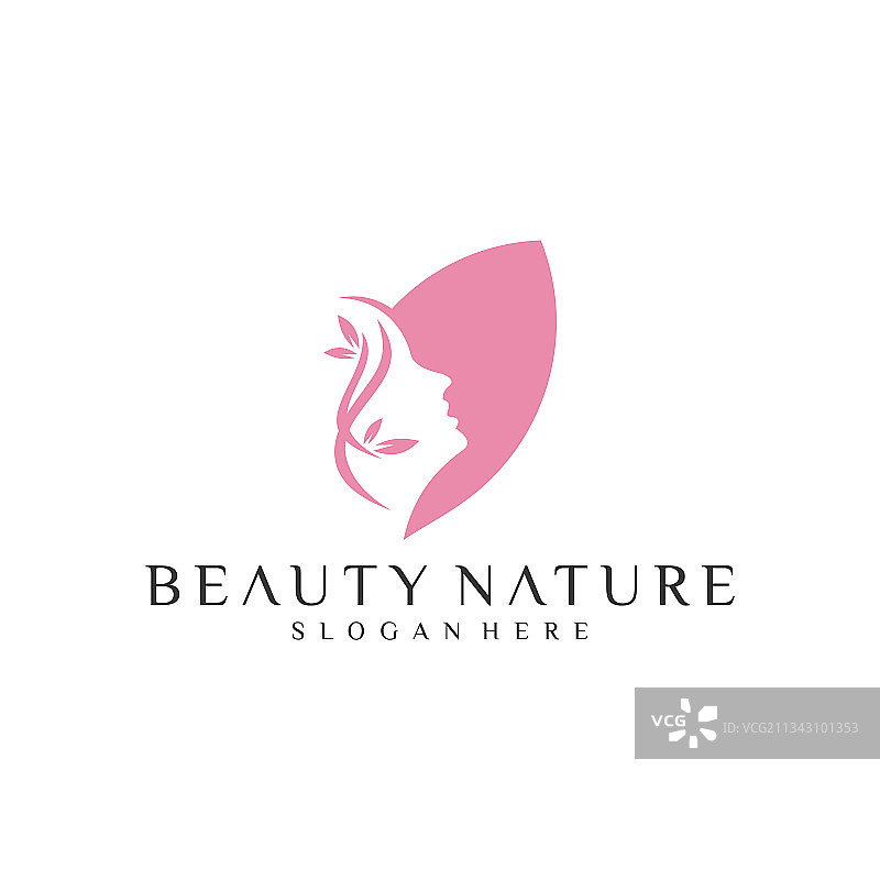 自然美妆Logo设计模板图片素材