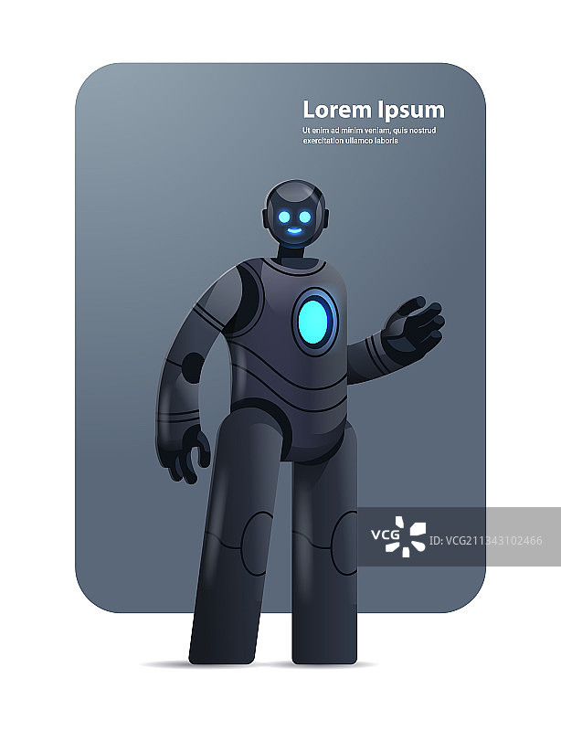 黑色机器人半机械人现代机器人角色图片素材