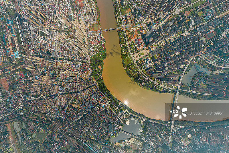 航拍鹰潭市区风光图片素材