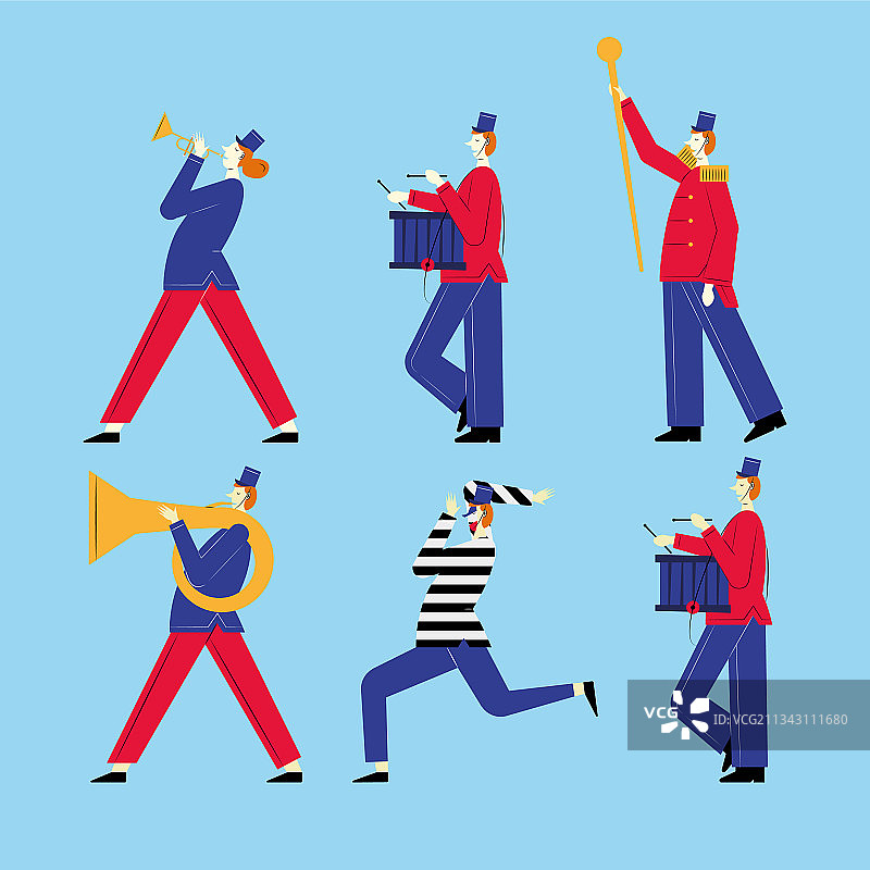 六人法国仪仗队图片素材