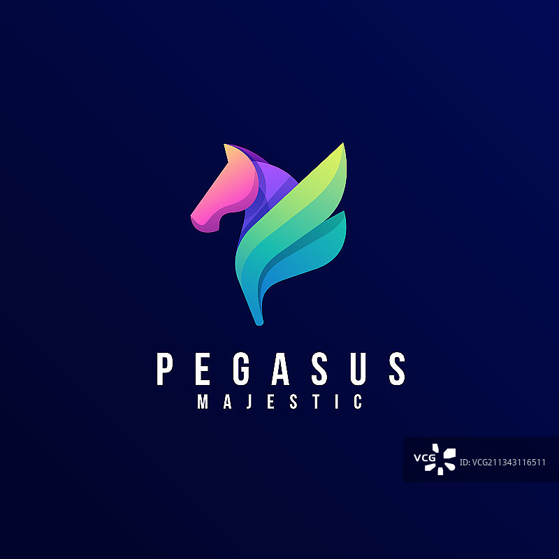 飞马渐变彩色风格Logo图片素材