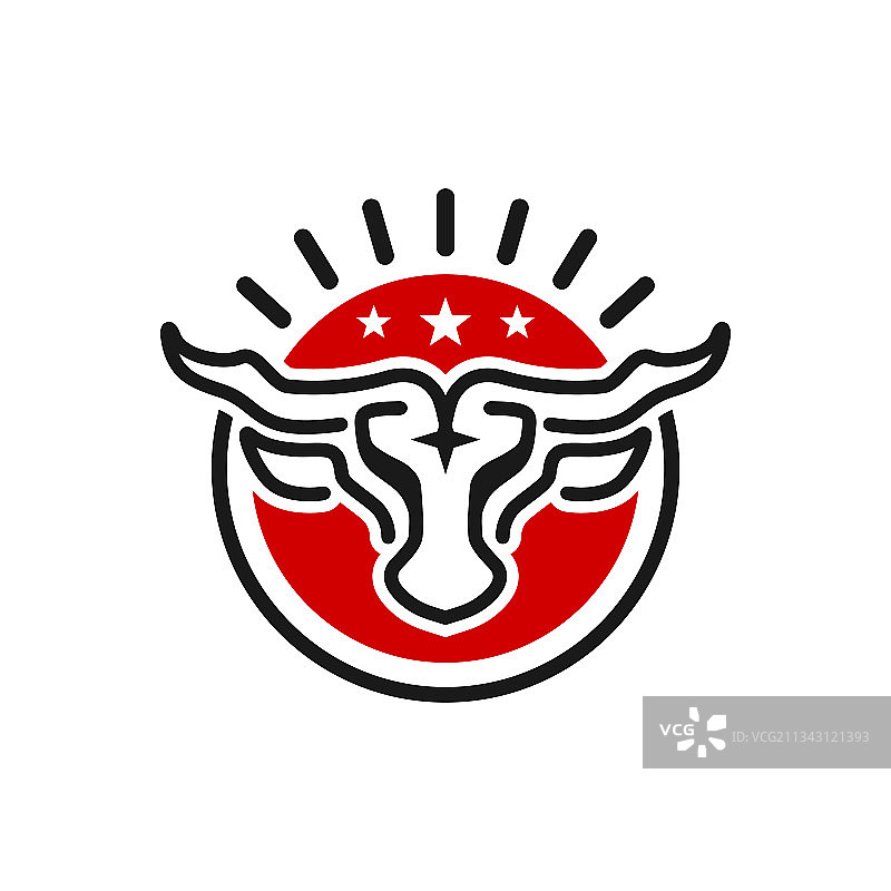 水牛头轮廓标志图片素材