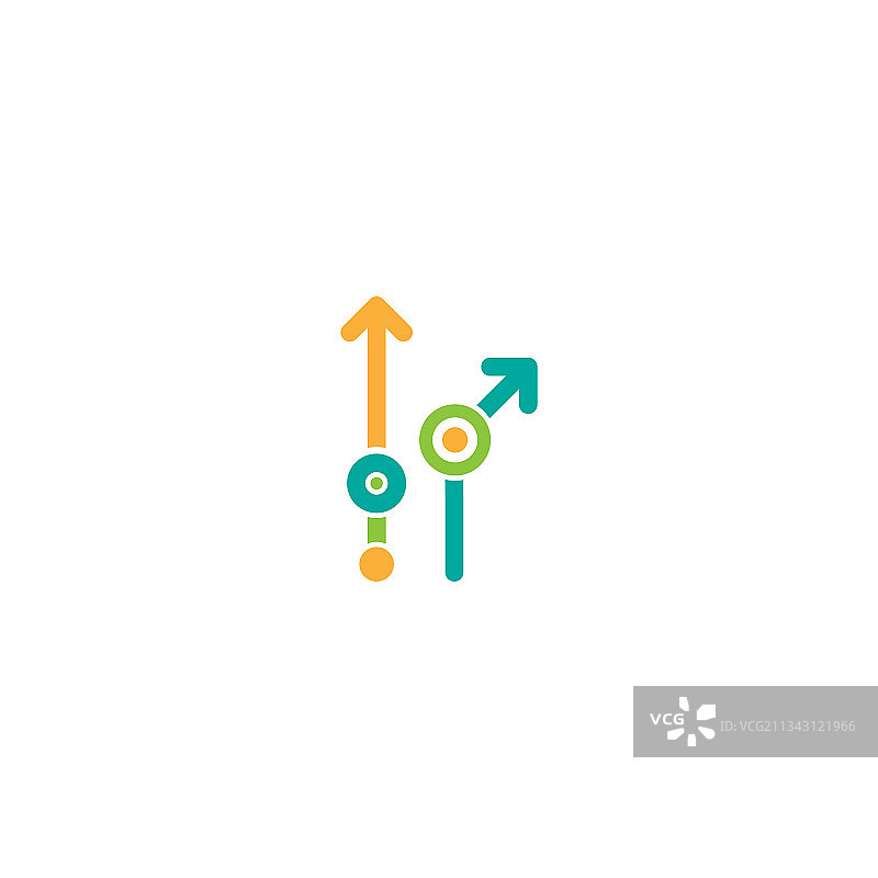 蓝绿色箭头及圆点圆形图案图片素材