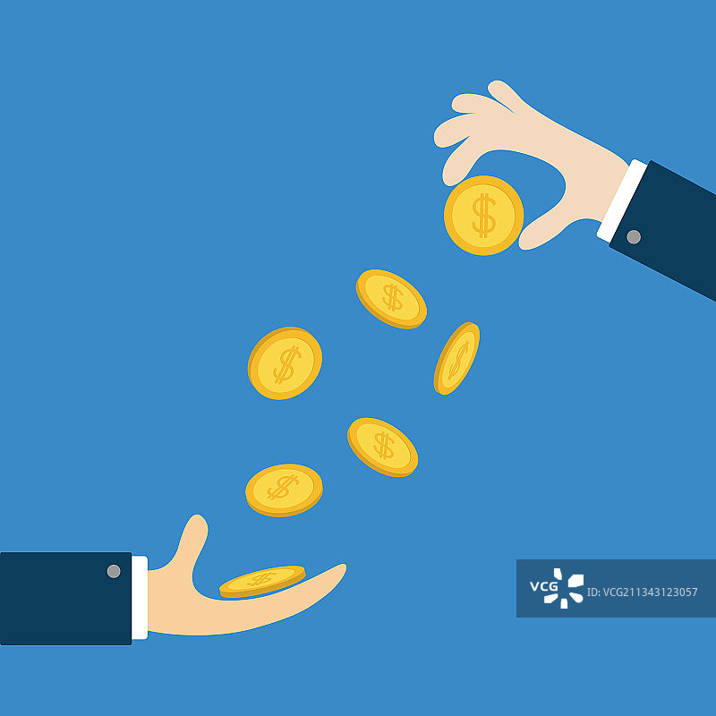 与坠落者握手的商人图片素材