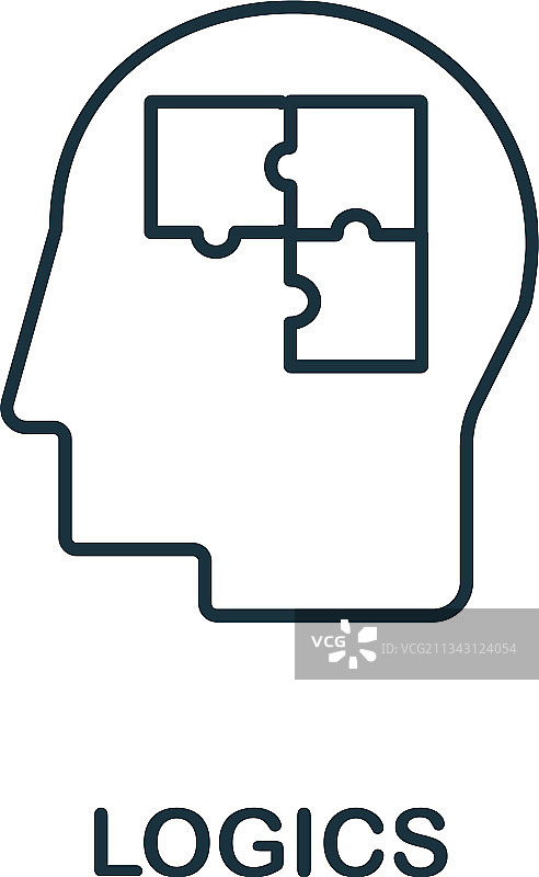 科学系列逻辑图标，简约线条图片素材