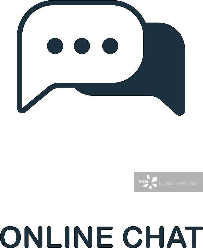搜索引擎优化系列中的在线聊天图标简笔画图片素材